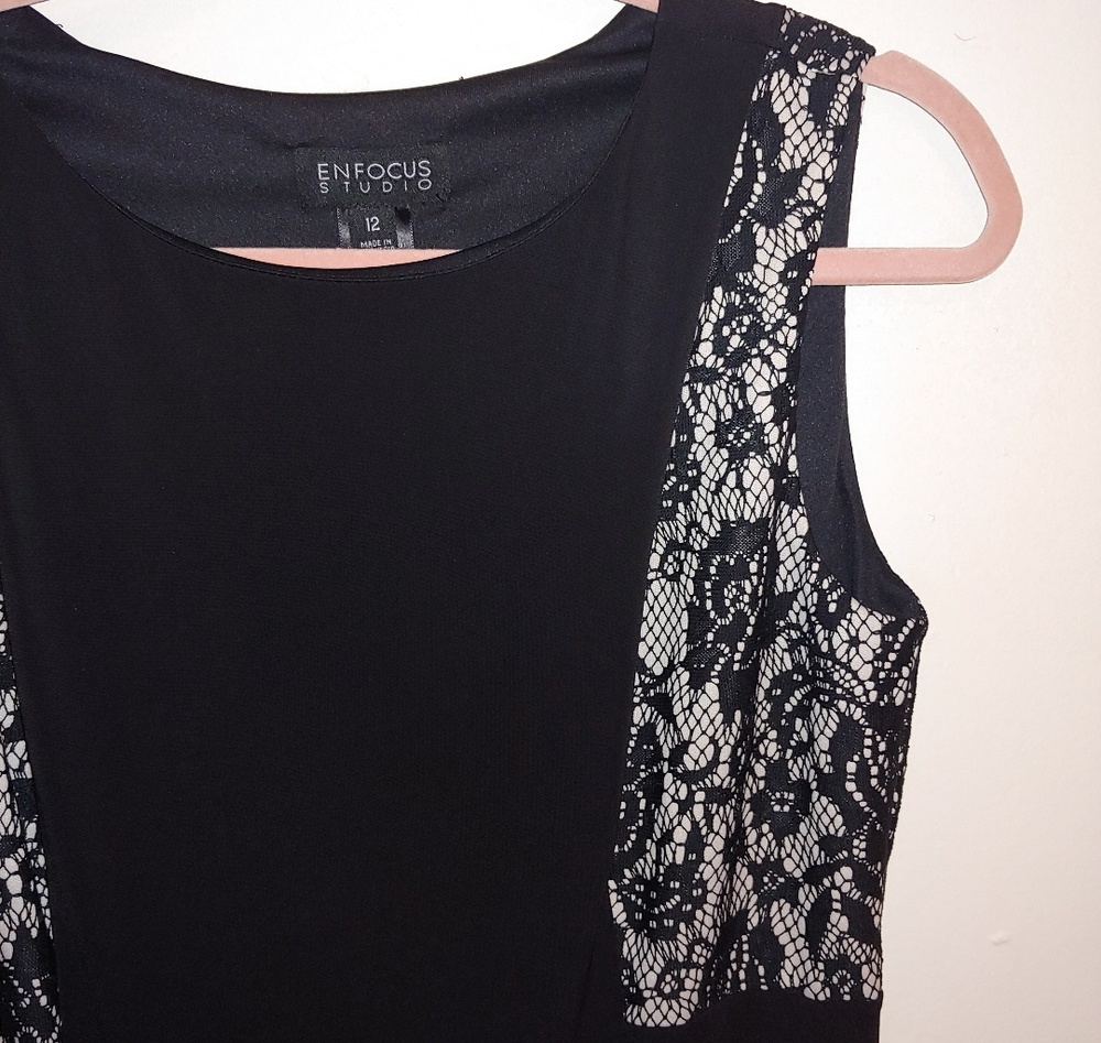 Enfocus Studio - Cocktail Dress - Black & Ivory